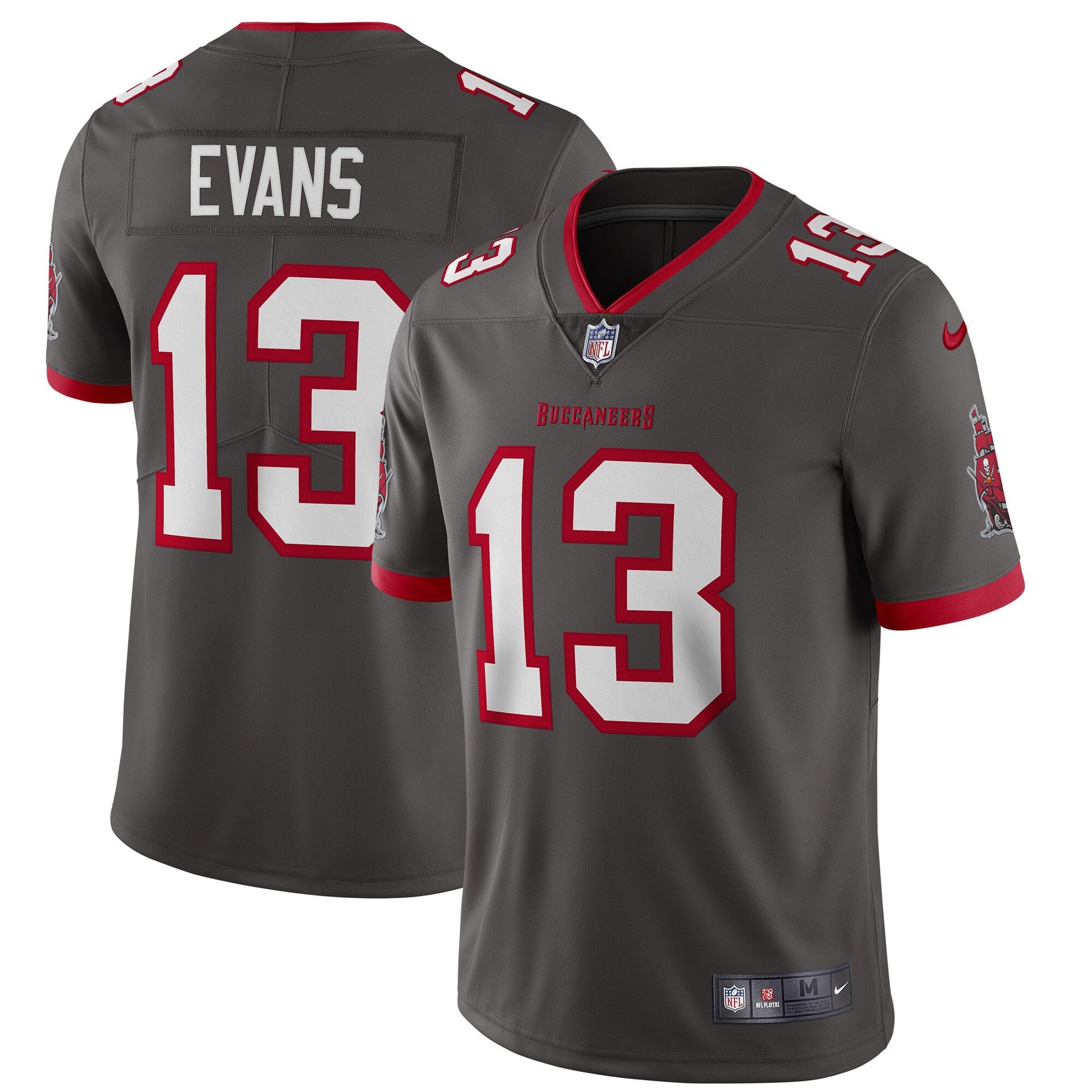 Tampa Bay Buccaneers Mike Evans Pewter NFL jersey front view
