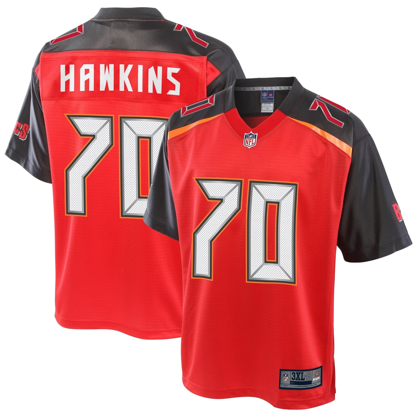 Tampa Bay Buccaneers Jerald Hawkins Big Tall NFL jersey front view