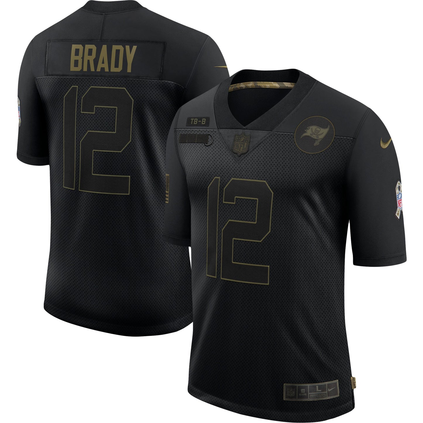 Tampa Bay Buccaneers Tom Brady Salute To Service NFL jersey front view