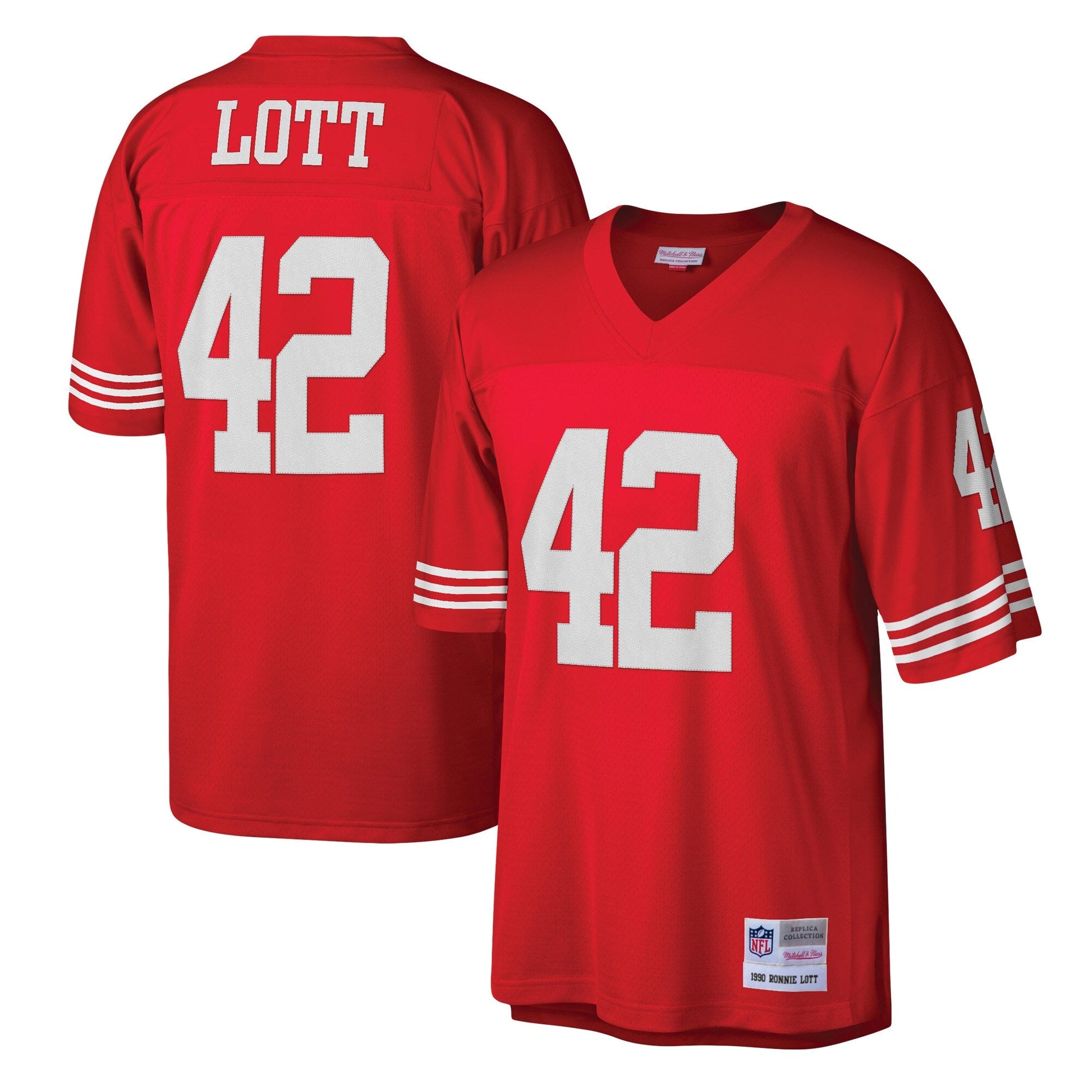 San Francisco 49ers Ronnie Lott Scarlet Legacy NFL jersey front view