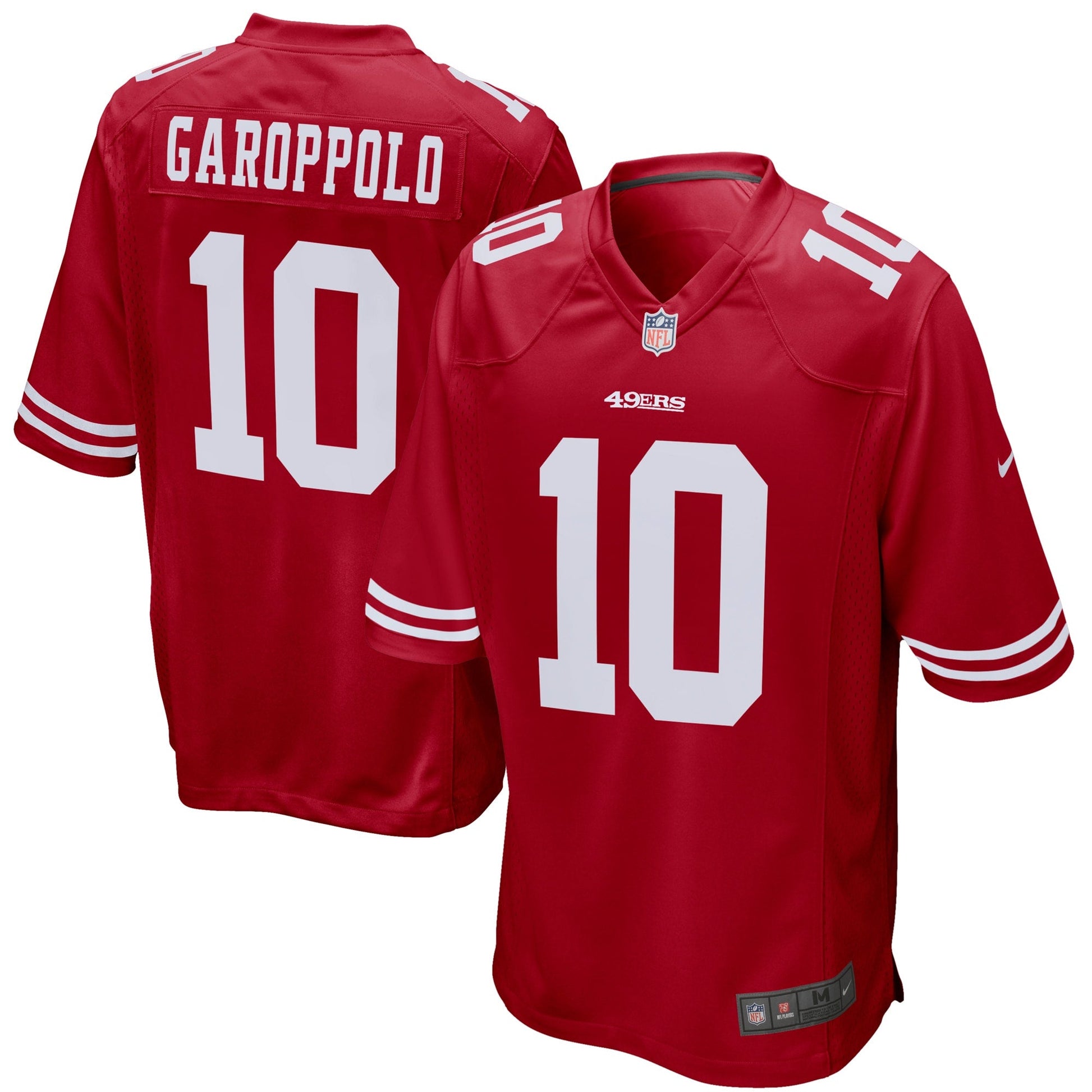 San Francisco 49ers Jimmy Garoppolo Scarlet NFL jersey front view