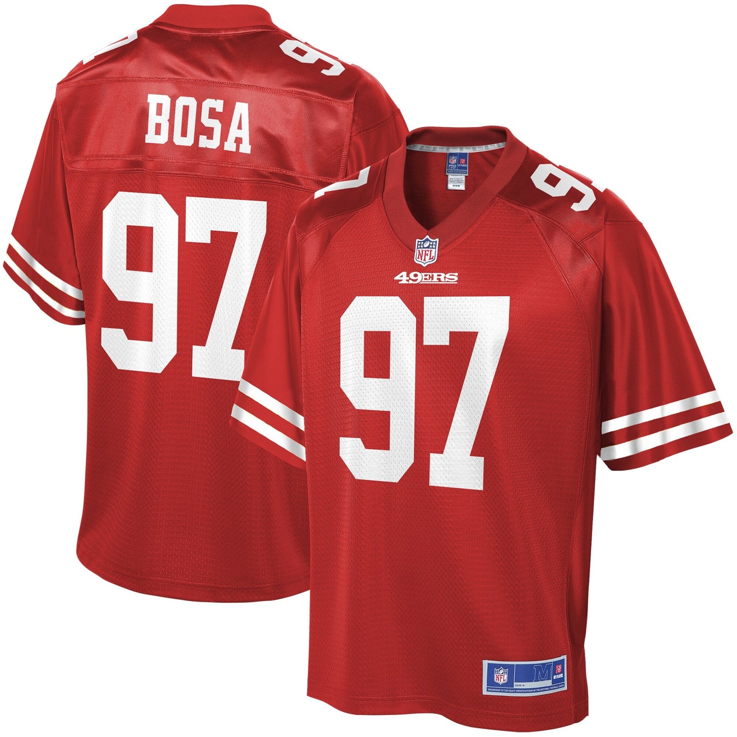 San Francisco 49ers Nick Bosa Scarlet NFL jersey front view