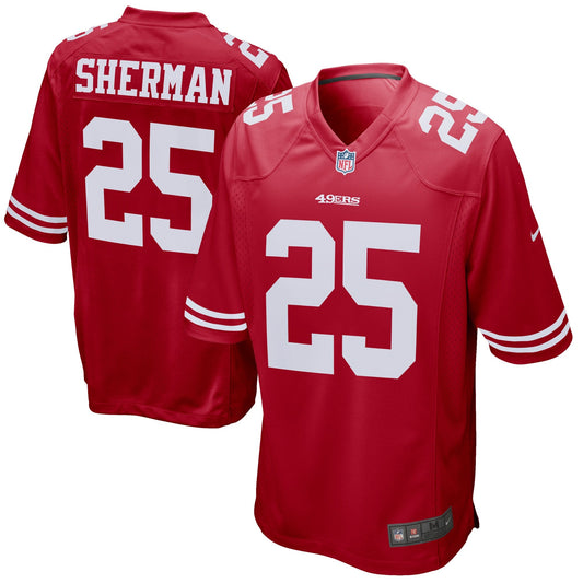 San Francisco 49ers Richard Sherman Scarlet NFL jersey front view
