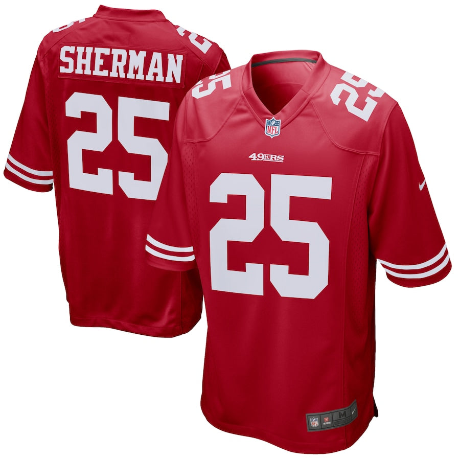 San Francisco 49ers Richard Sherman Scarlet NFL jersey front view