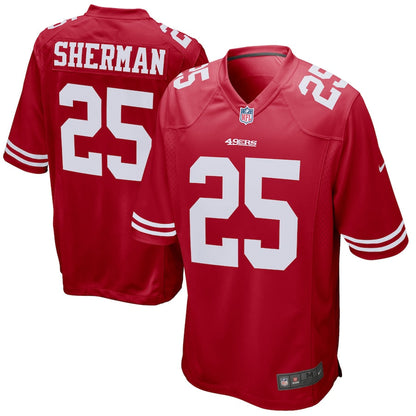 San Francisco 49ers Richard Sherman Scarlet NFL jersey front view
