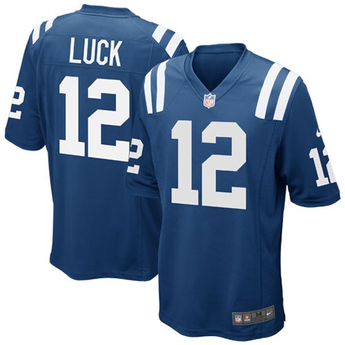Indianapolis Colts Andrew Luck Royalwhite NFL jersey front view