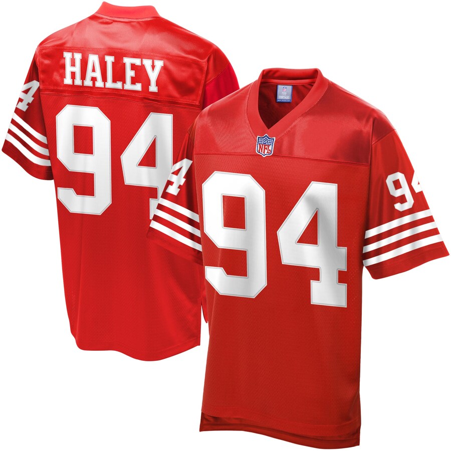 San Francisco 49ers Charles Haley Scarlet NFL jersey front view