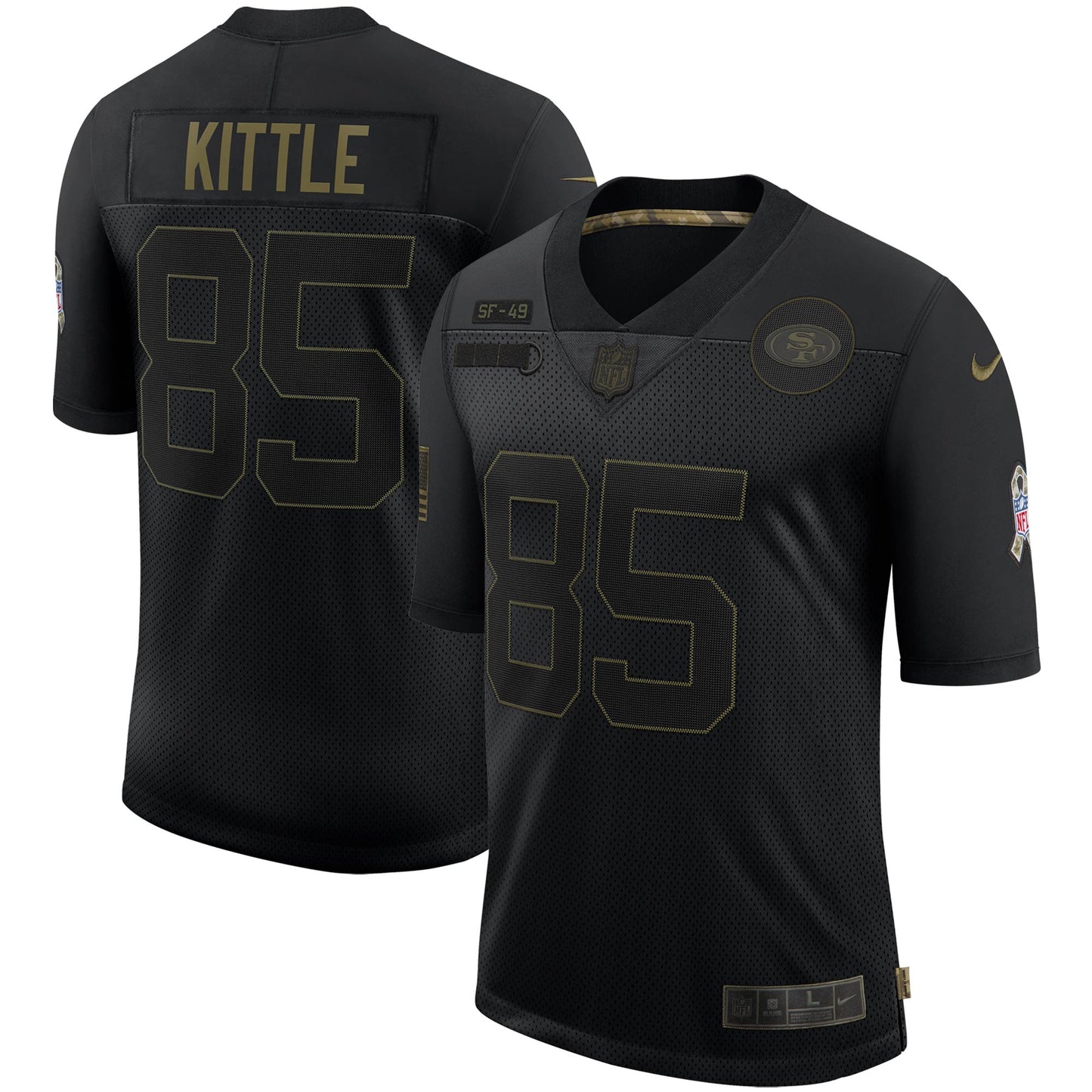 San Francisco 49ers George Kittle Salute To Service NFL jersey front view