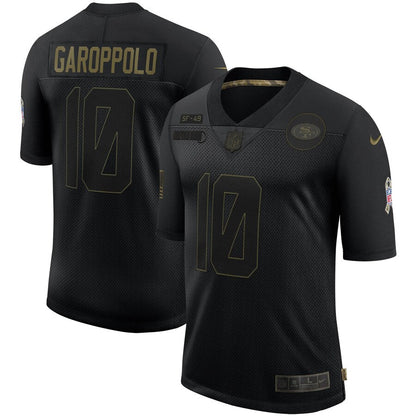 San Francisco 49ers Jimmy Garoppolo Salute To Service NFL jersey front view