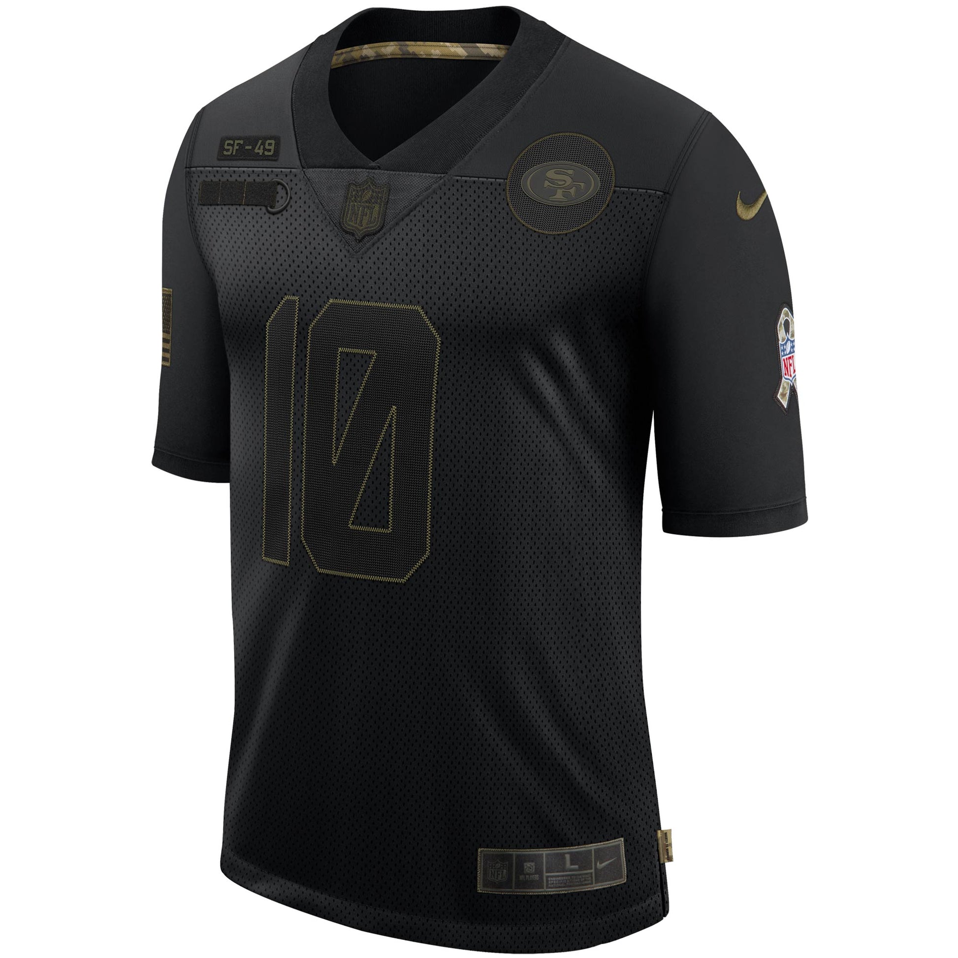 San Francisco 49ers Jimmy Garoppolo Salute To Service NFL jersey front view