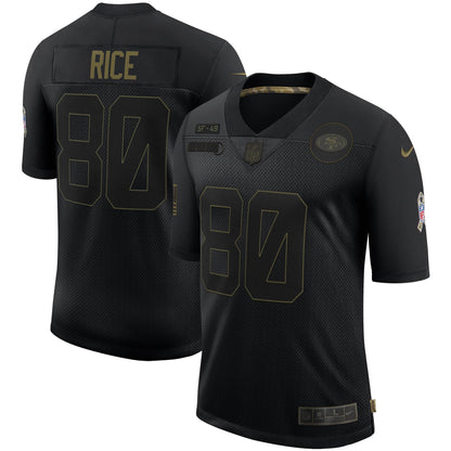 San Francisco 49ers Jerry Rice Salute To Service NFL jersey front view