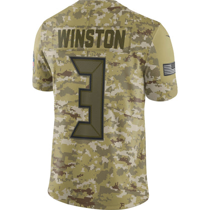 Tampa Bay Buccaneers Jameis Winston Camo Salute To NFL jersey front view