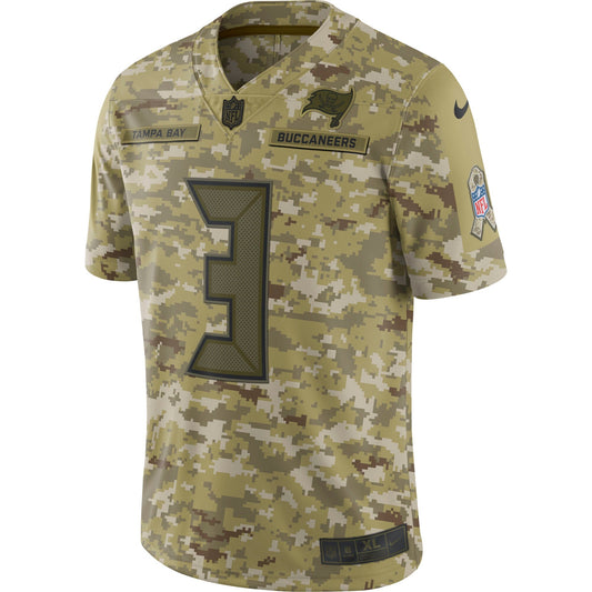 Tampa Bay Buccaneers Jameis Winston Camo Salute To NFL jersey front view