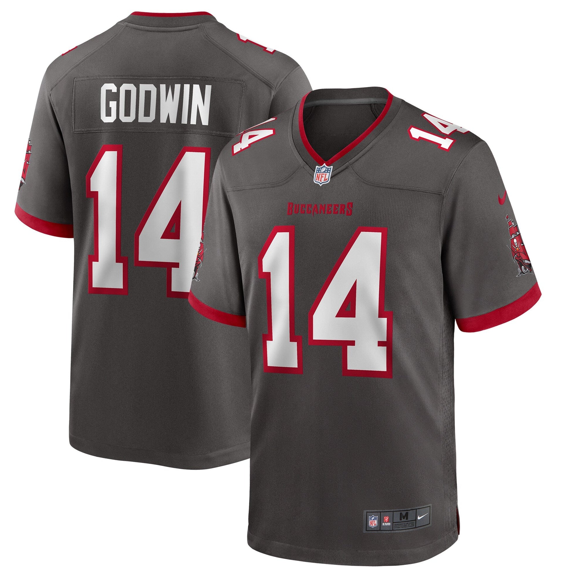 Tampa Bay Buccaneers Chris Godwin Pewter NFL jersey front view