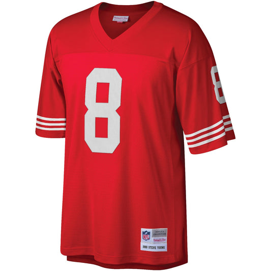San Francisco 49ers Steve Young Scarlet Legacy NFL jersey front view