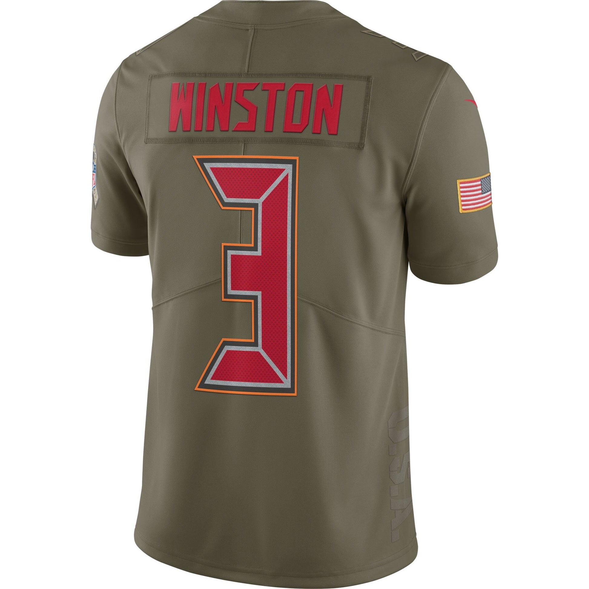 Tampa Bay Buccaneers Jameis Winston Salute To Service NFL jersey front view