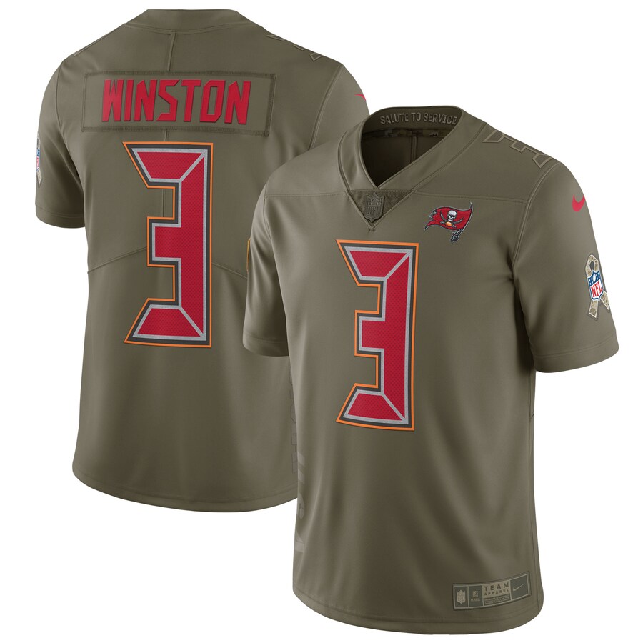 Tampa Bay Buccaneers Jameis Winston Salute To Service NFL jersey front view