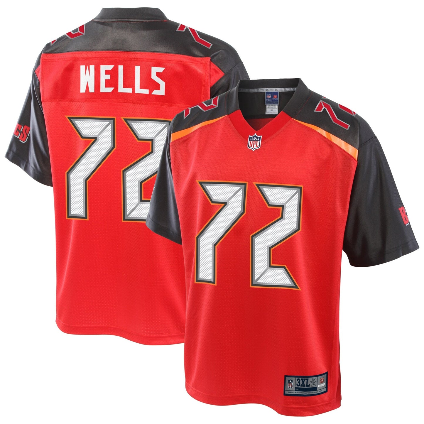 Tampa Bay Buccaneers Josh Wells Big Tall NFL jersey front view