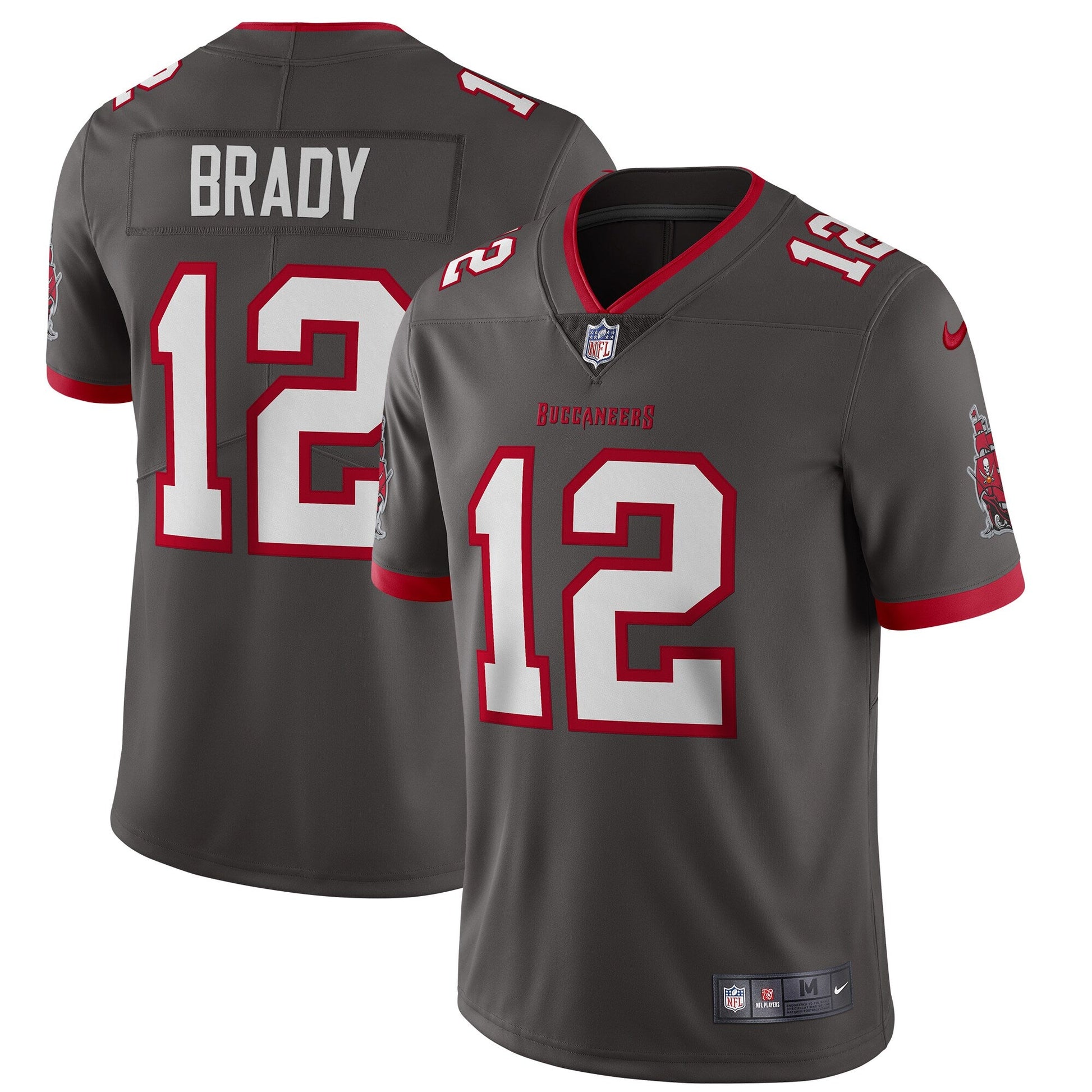 Tampa Bay Buccaneers Tom Brady Pewter NFL jersey front view