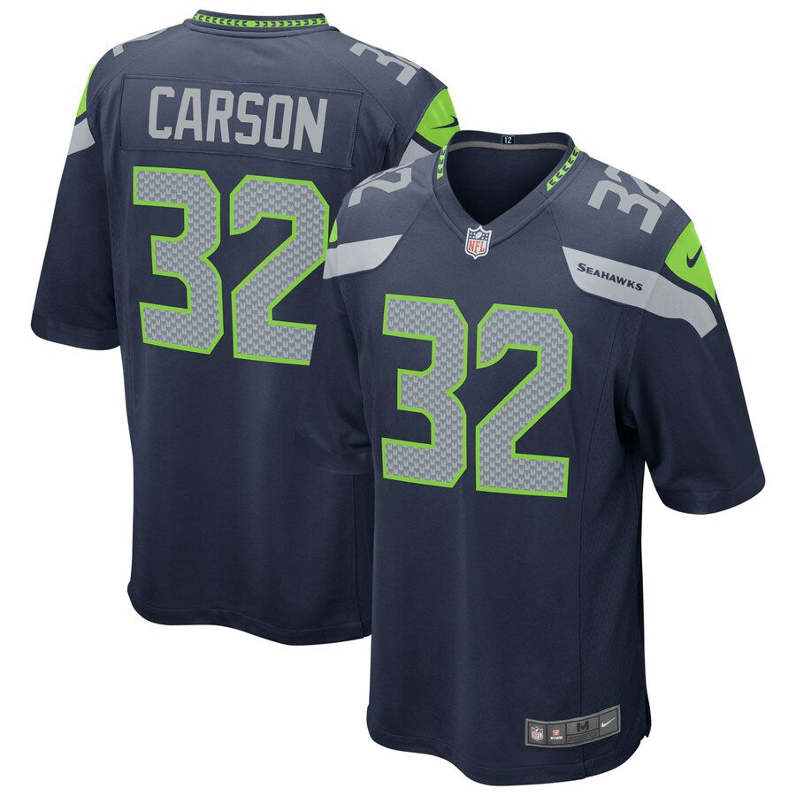 Seattle Seahawks Chris Carson NFL jersey front view