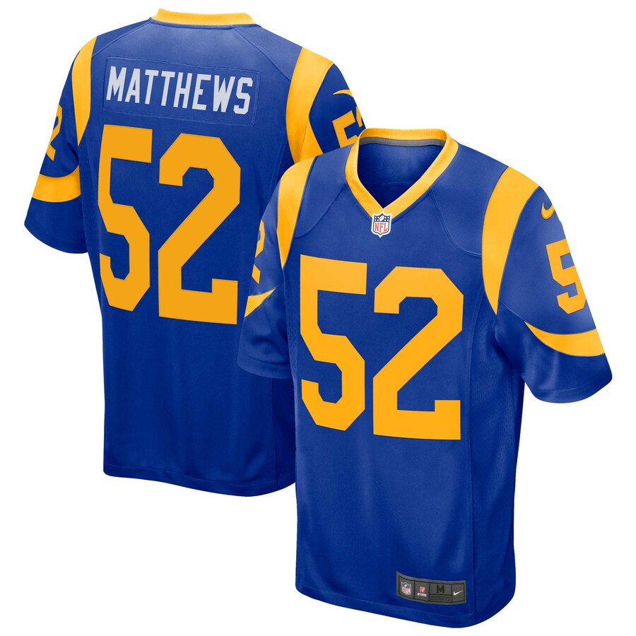 Los Angeles Rams Clay Matthews NFL jersey front view