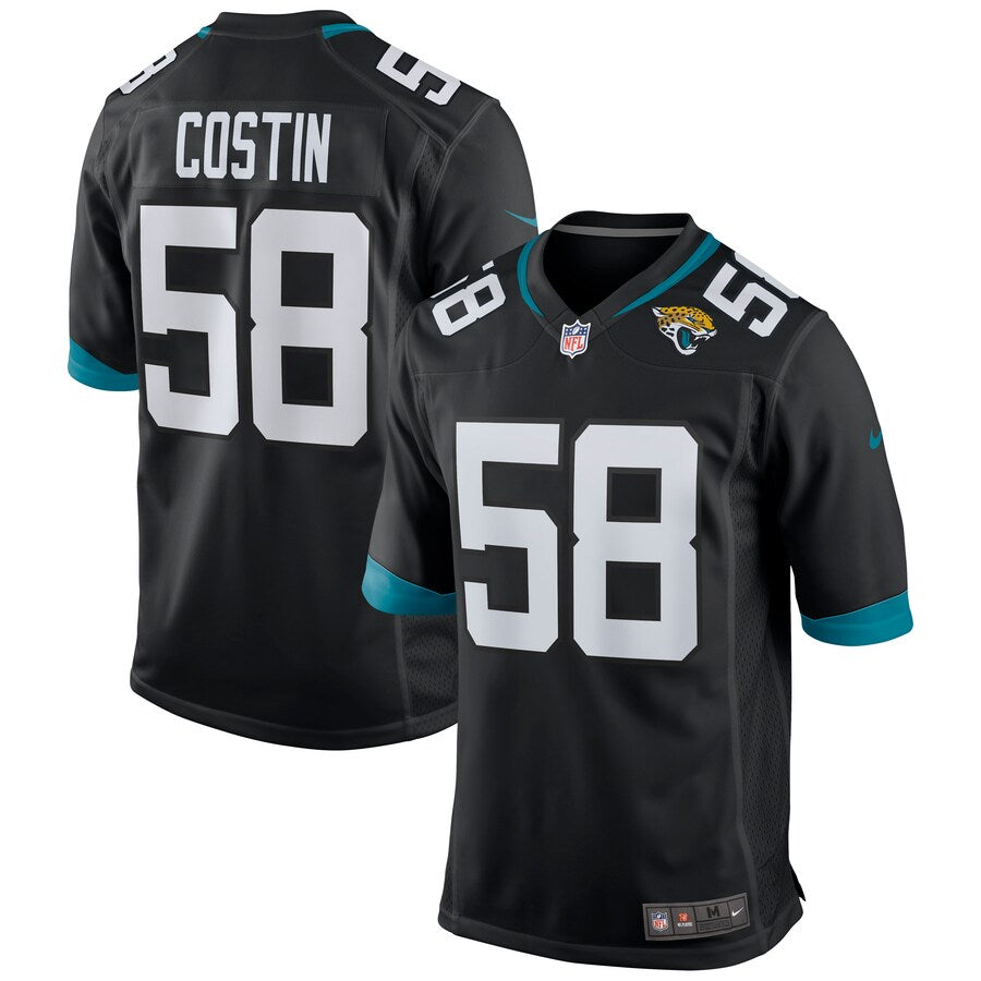 Jacksonville Jaguars Doug Costin NFL jersey front view