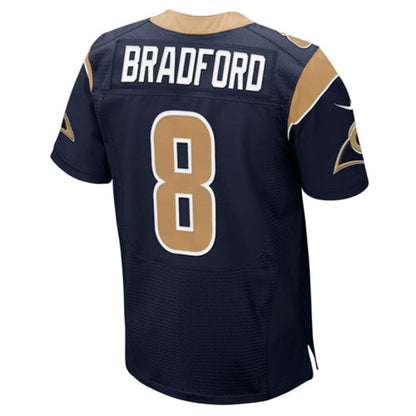 S St Louis Rams Sam Bradford Navy Blue Elite Jersey 2451 jersey front view