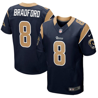 S St Louis Rams Sam Bradford Navy Blue Elite Jersey 2451 jersey front view