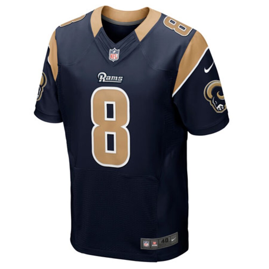 S St Louis Rams Sam Bradford Navy Blue Elite Jersey 2451 jersey front view