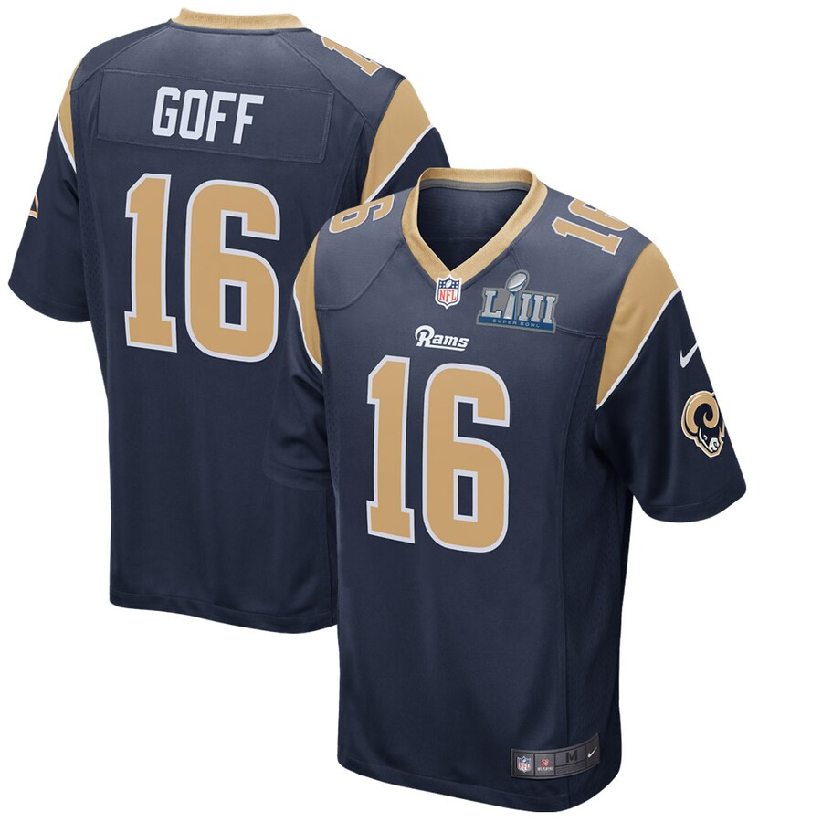 Los Angeles Rams Jared Goff Super Bowl Liii NFL jersey front view