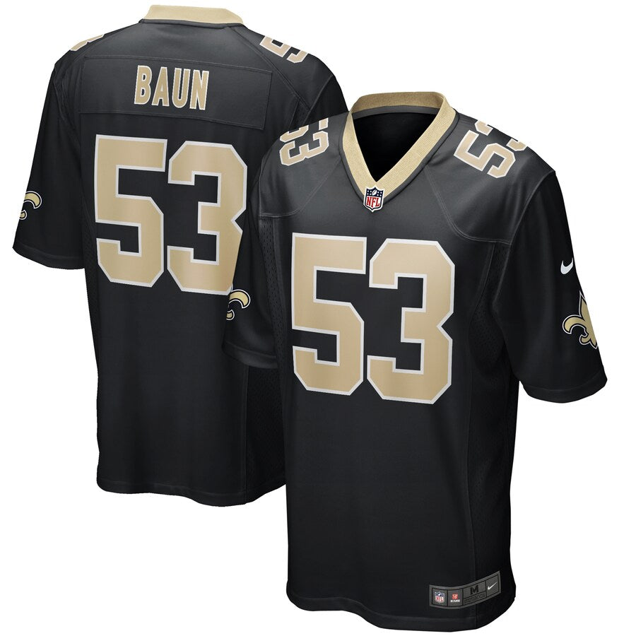 New Orleans Saints Zack Baun NFL jersey front view