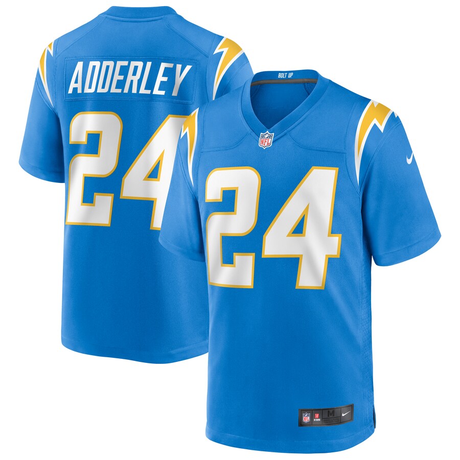 Los Angeles Chargers Nasir Adderley NFL jersey front view