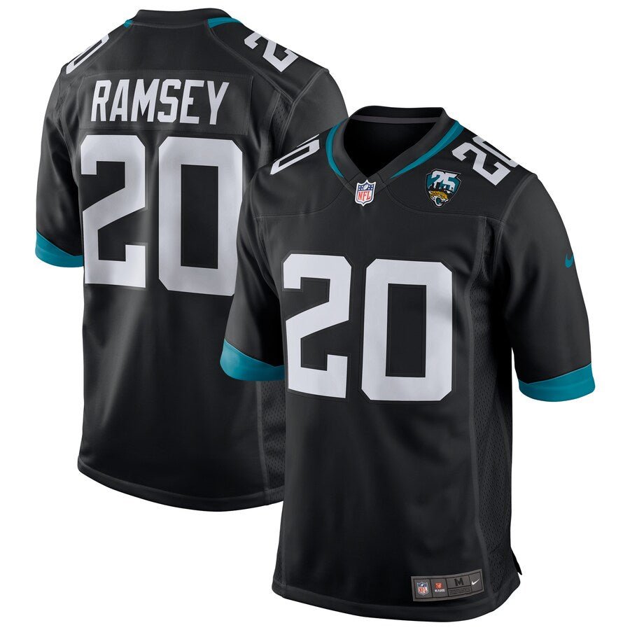Jacksonville Jaguars Jalen Ramsey 25th Season NFL jersey front view