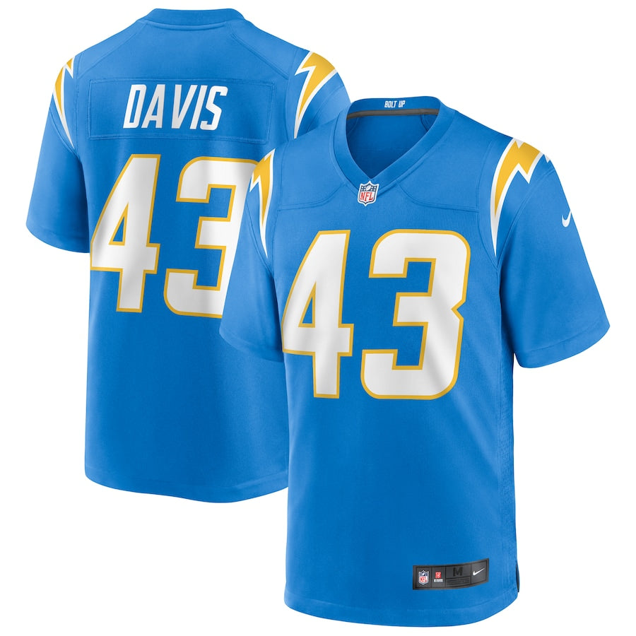 Los Angeles Chargers Michael Davis NFL jersey front view