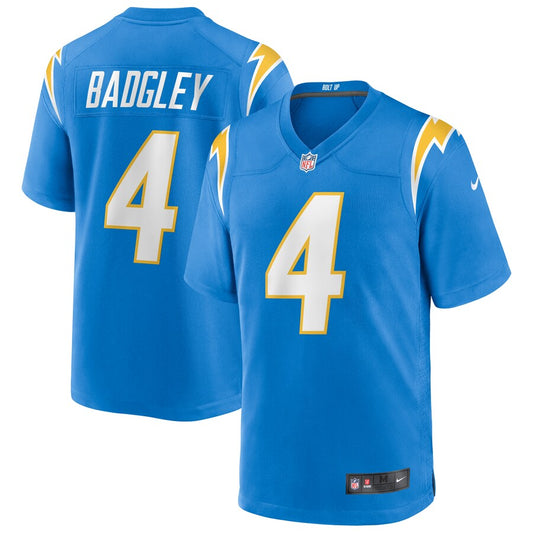Los Angeles Michael Badgley Chargers Powder Blue Game Jersey 2720 jersey front view