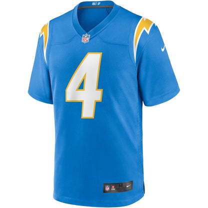 Los Angeles Michael Badgley Chargers Powder Blue Game Jersey 2720 jersey front view