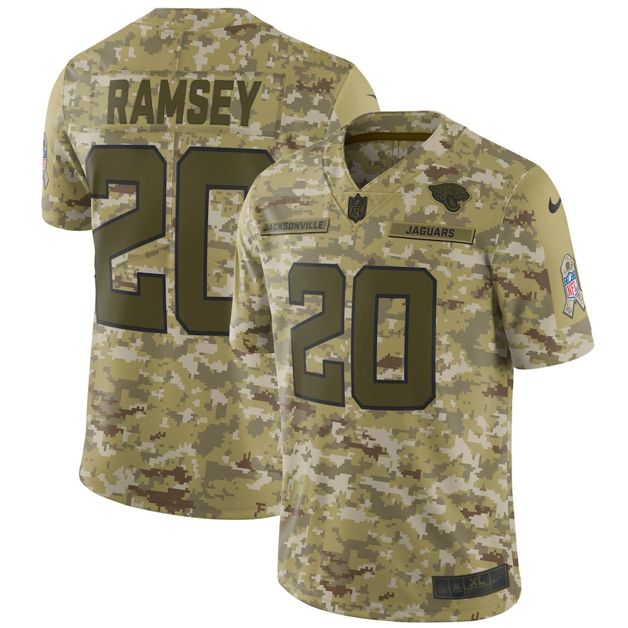 Jacksonville Jaguars Jalen Ramsey Camo Salute To NFL jersey front view