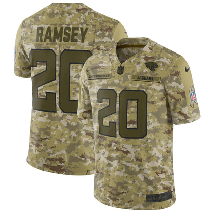 Jacksonville Jaguars Jalen Ramsey Camo Salute To NFL jersey front view