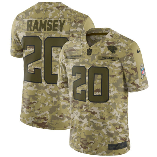 Jacksonville Jaguars Jalen Ramsey Camo Salute To NFL jersey front view