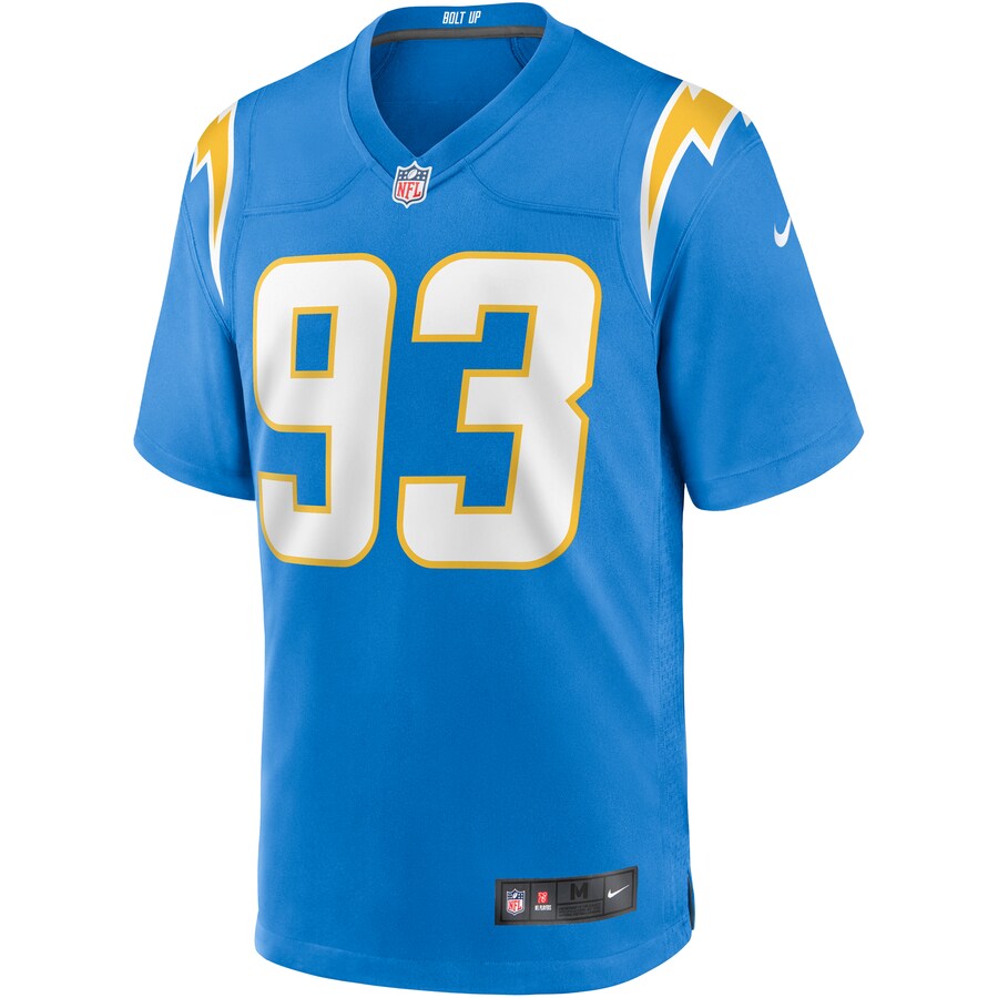 Los Angeles Chargers Justin Jones NFL jersey front view