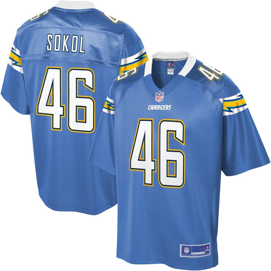 Los Angeles Chargers Matt Sokol NFL jersey front view
