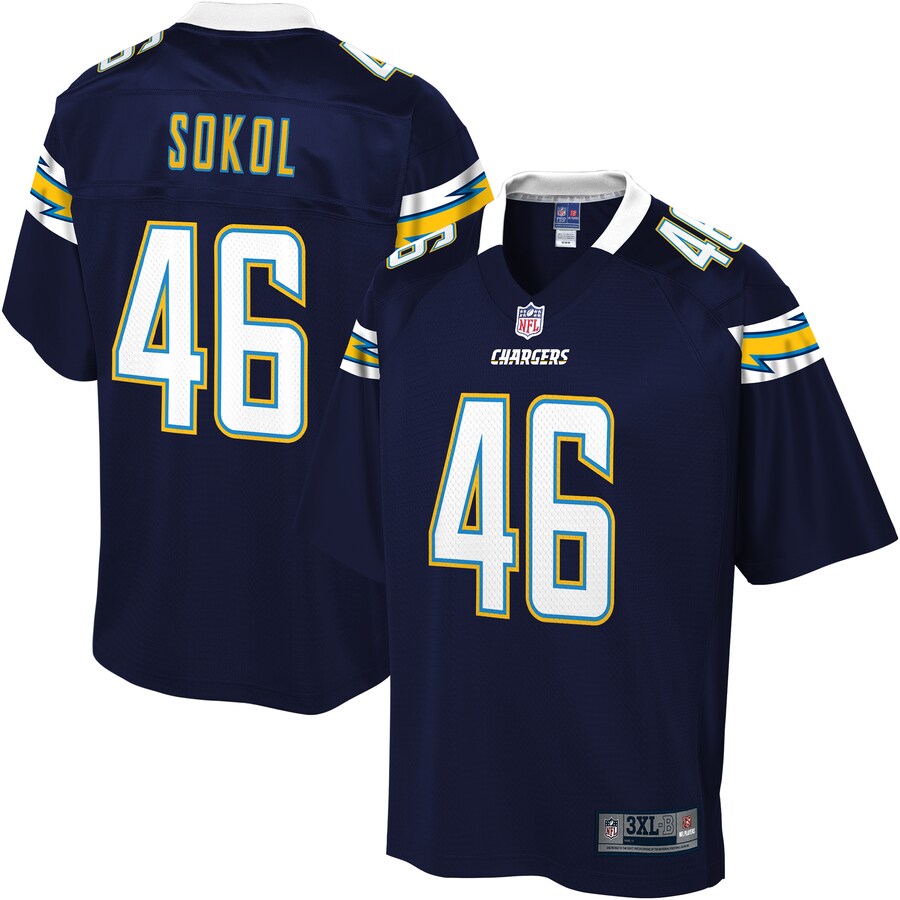 Los Angeles Chargers Matt Sokol Big Tall NFL jersey front view