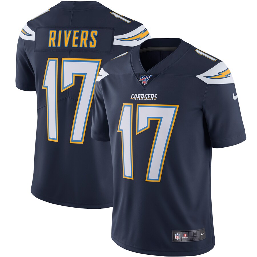 Los Angeles Chargers Philip Rivers 100 NFL jersey front view
