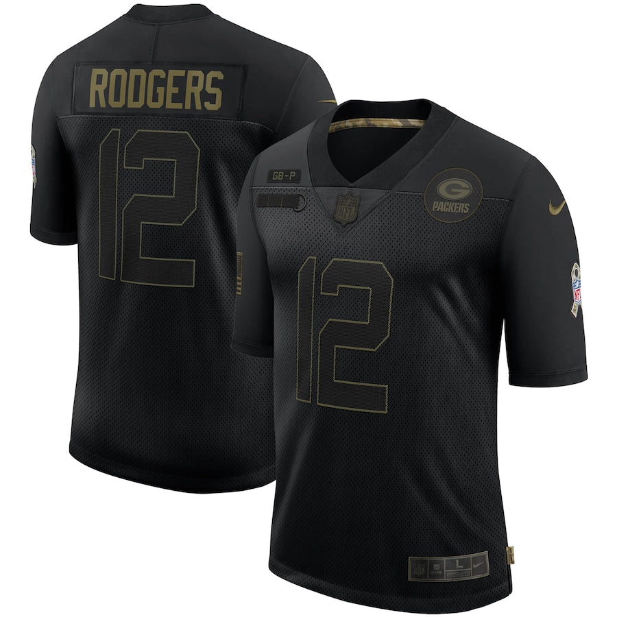 Green Bay Packers Aaron Rodgers Salute To Service NFL jersey front view