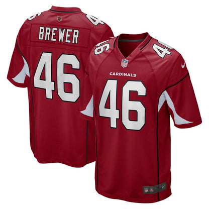 Arizona Cardinals Aaron Brewer Cardinal NFL jersey front view