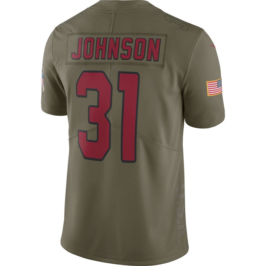Arizona Cardinals David Johnson Salute To Service NFL jersey front view