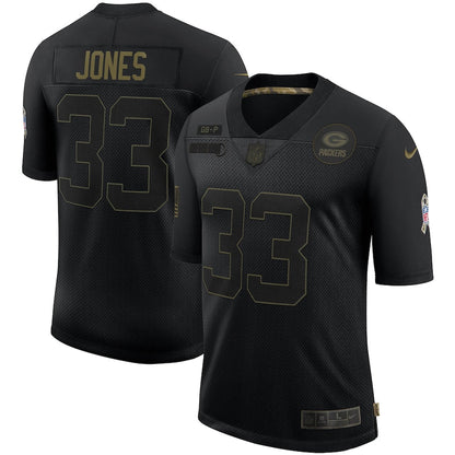 Green Bay Packers Aaron Jones Salute To Service NFL jersey front view
