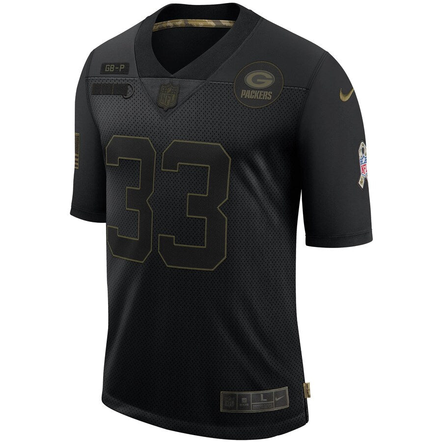 Green Bay Packers Aaron Jones Salute To Service NFL jersey front view