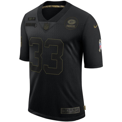 Green Bay Packers Aaron Jones Salute To Service NFL jersey front view