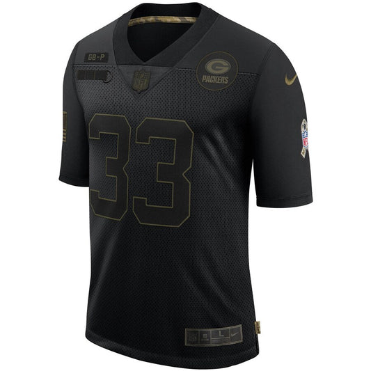 Green Bay Packers Aaron Jones Salute To Service NFL jersey front view